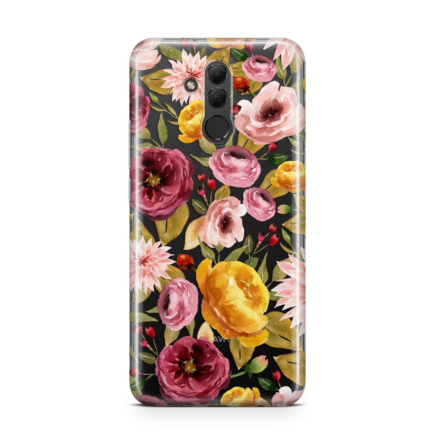 Pink and Mustard Floral Huawei Mate 20 Lite