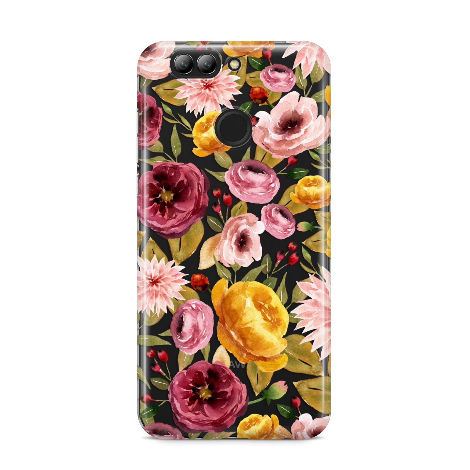 Pink and Mustard Floral Huawei Nova 2s Phone Case