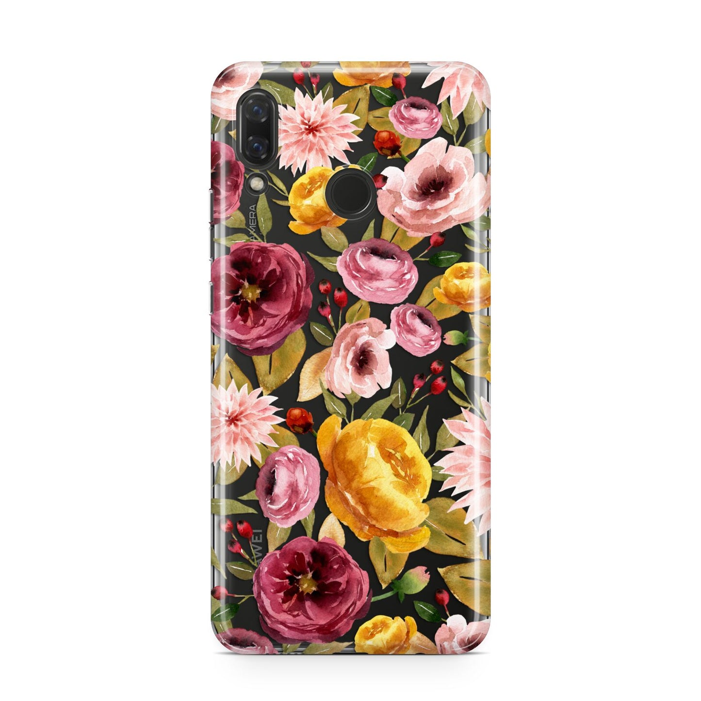 Pink and Mustard Floral Huawei Nova 3 Phone Case