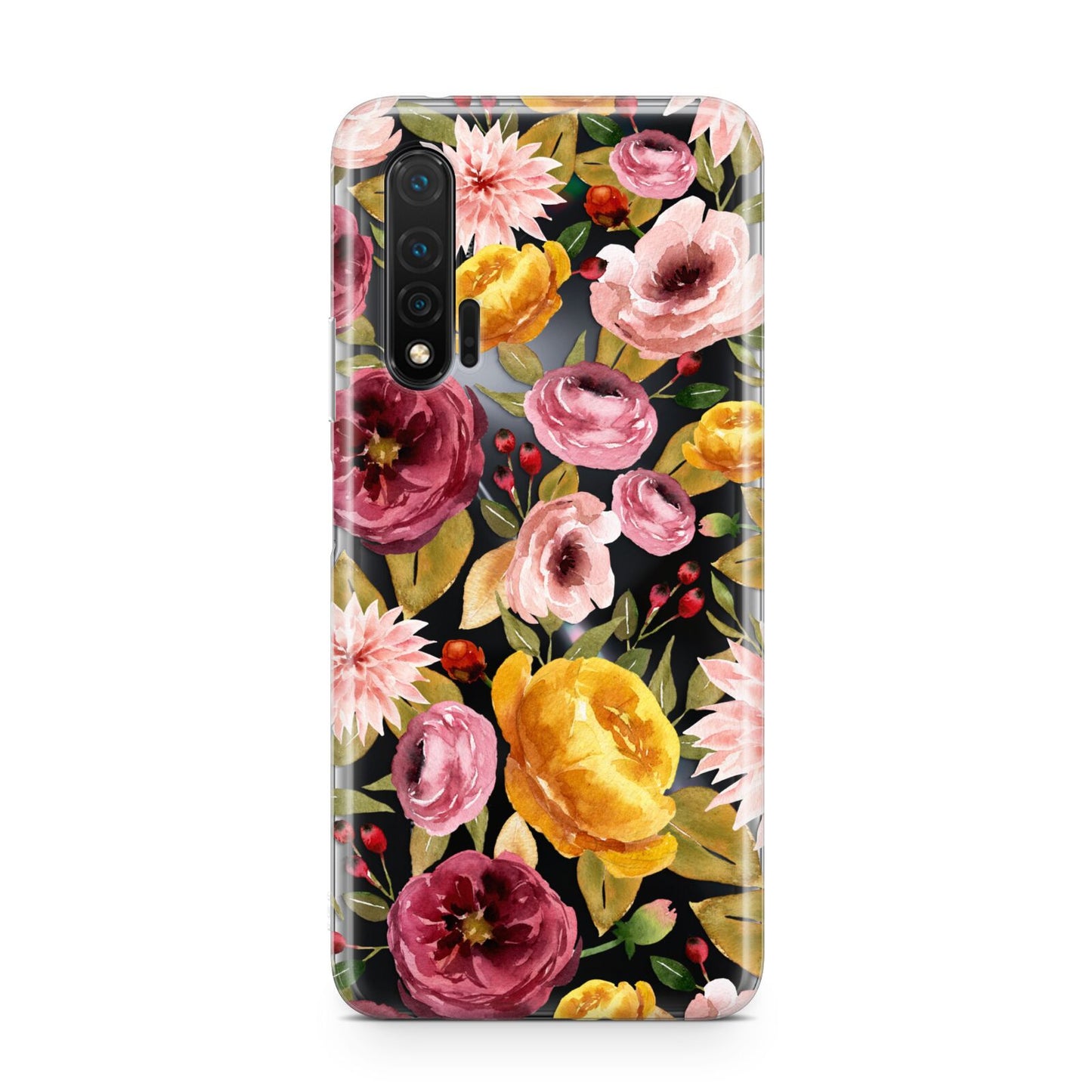 Pink and Mustard Floral Huawei Nova 6 Phone Case