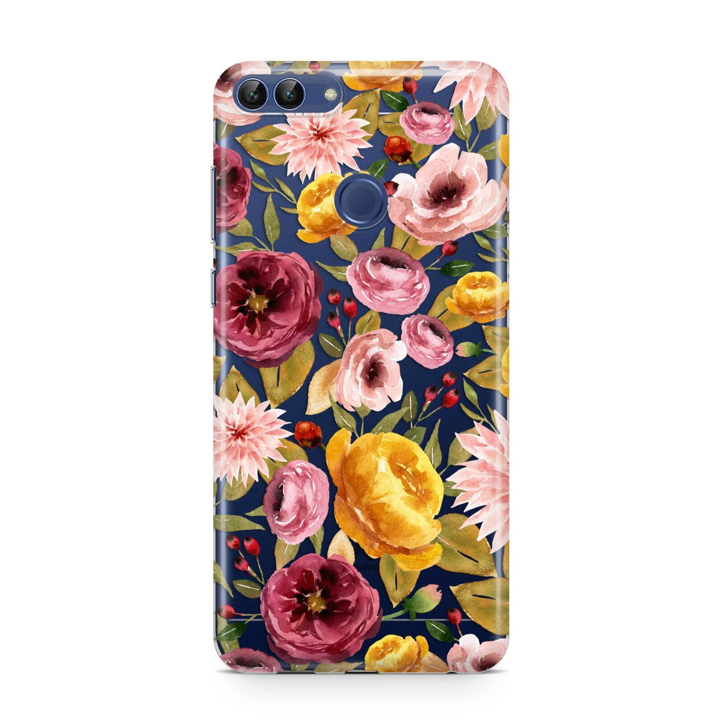 Pink and Mustard Floral Huawei P Smart Case