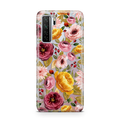 Pink and Mustard Floral Huawei P40 Lite 5G Phone Case