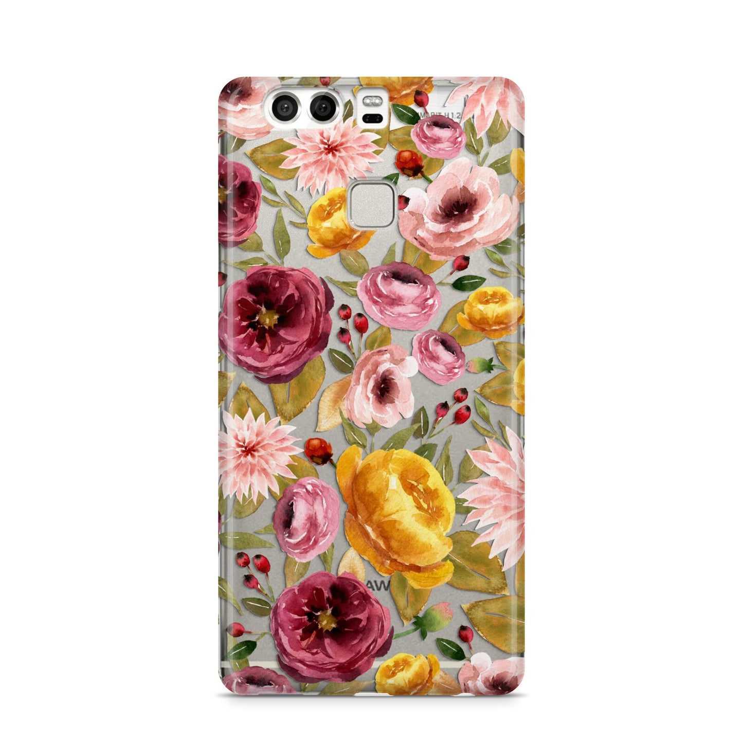 Pink and Mustard Floral Huawei P9 Case