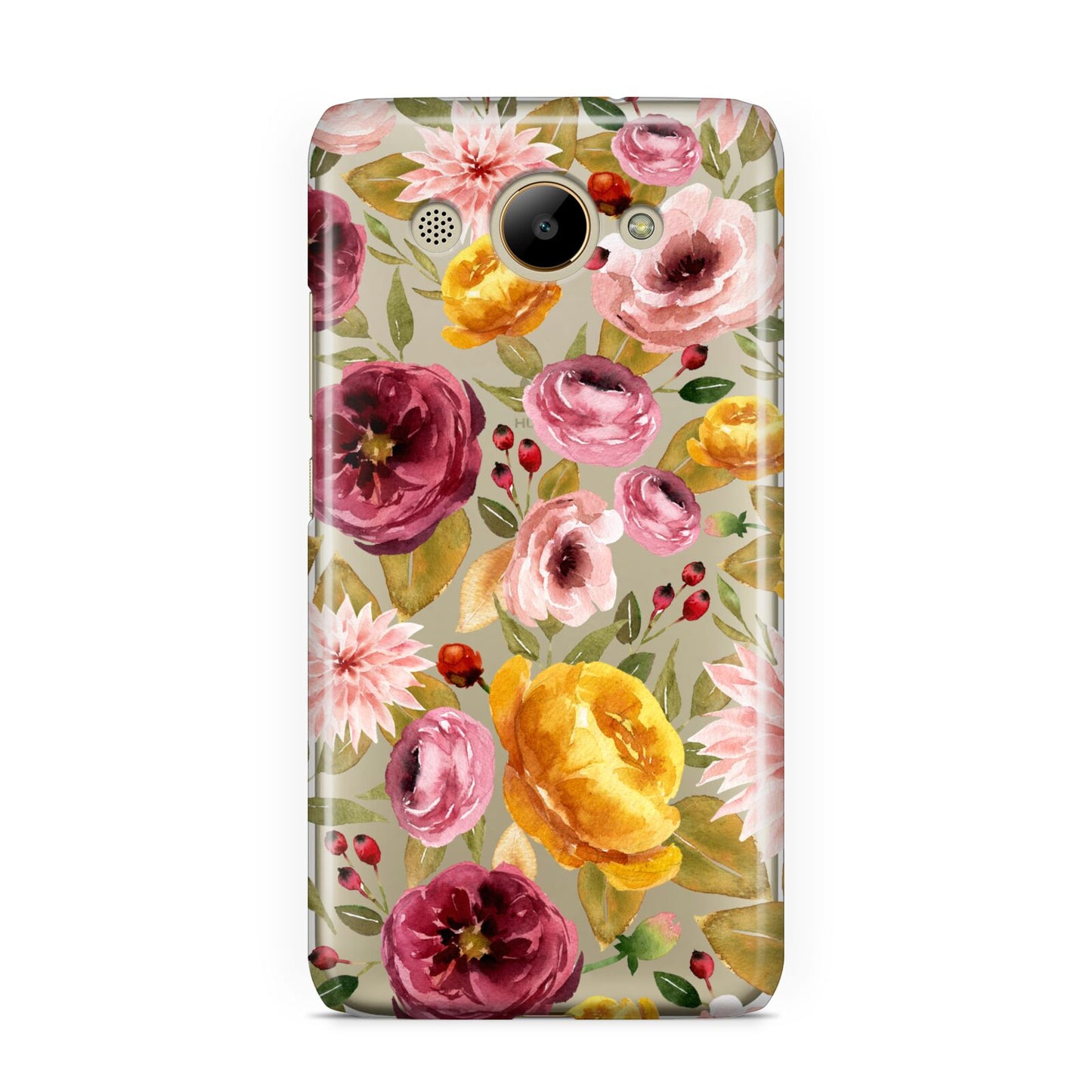 Pink and Mustard Floral Huawei Y3 2017