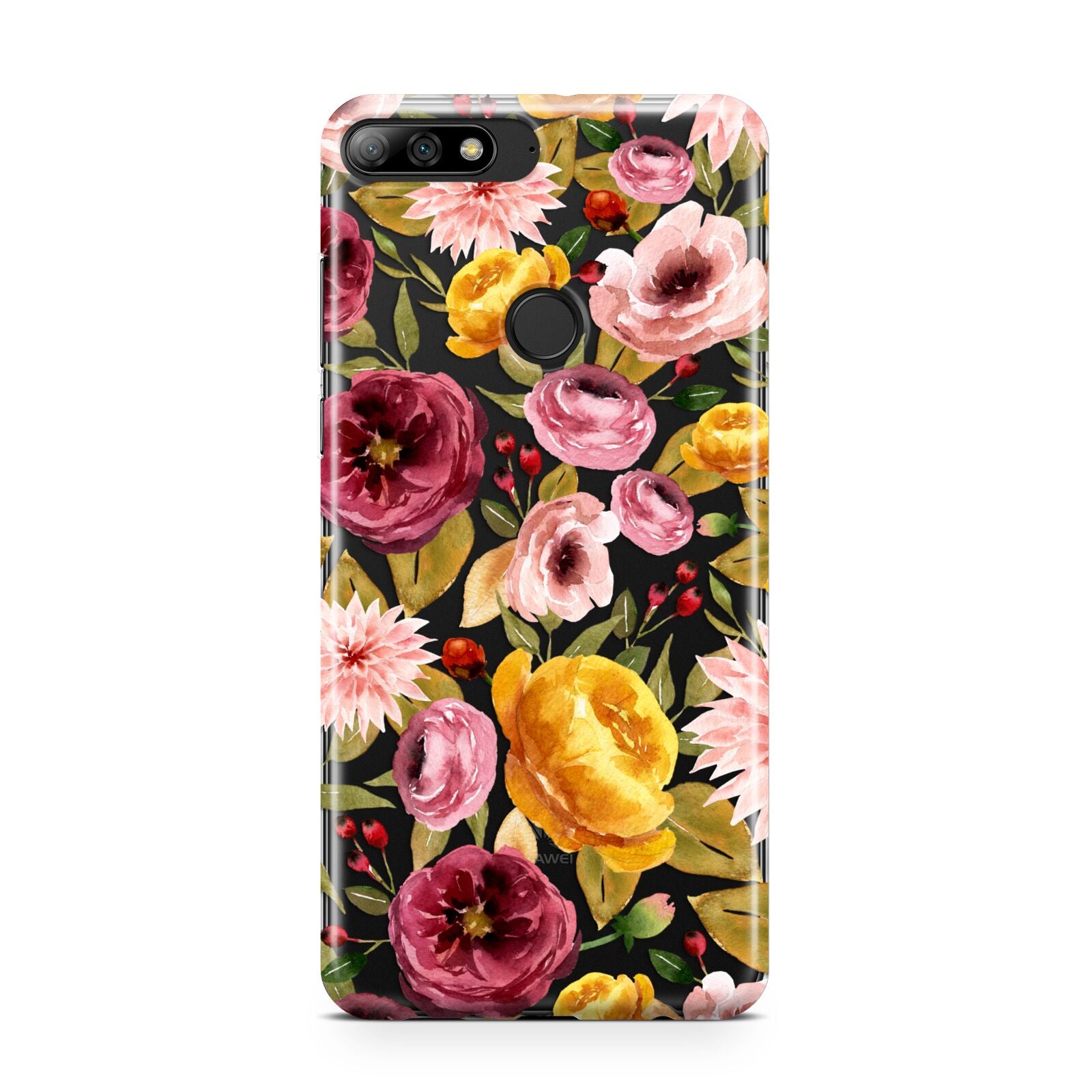 Pink and Mustard Floral Huawei Y7 2018