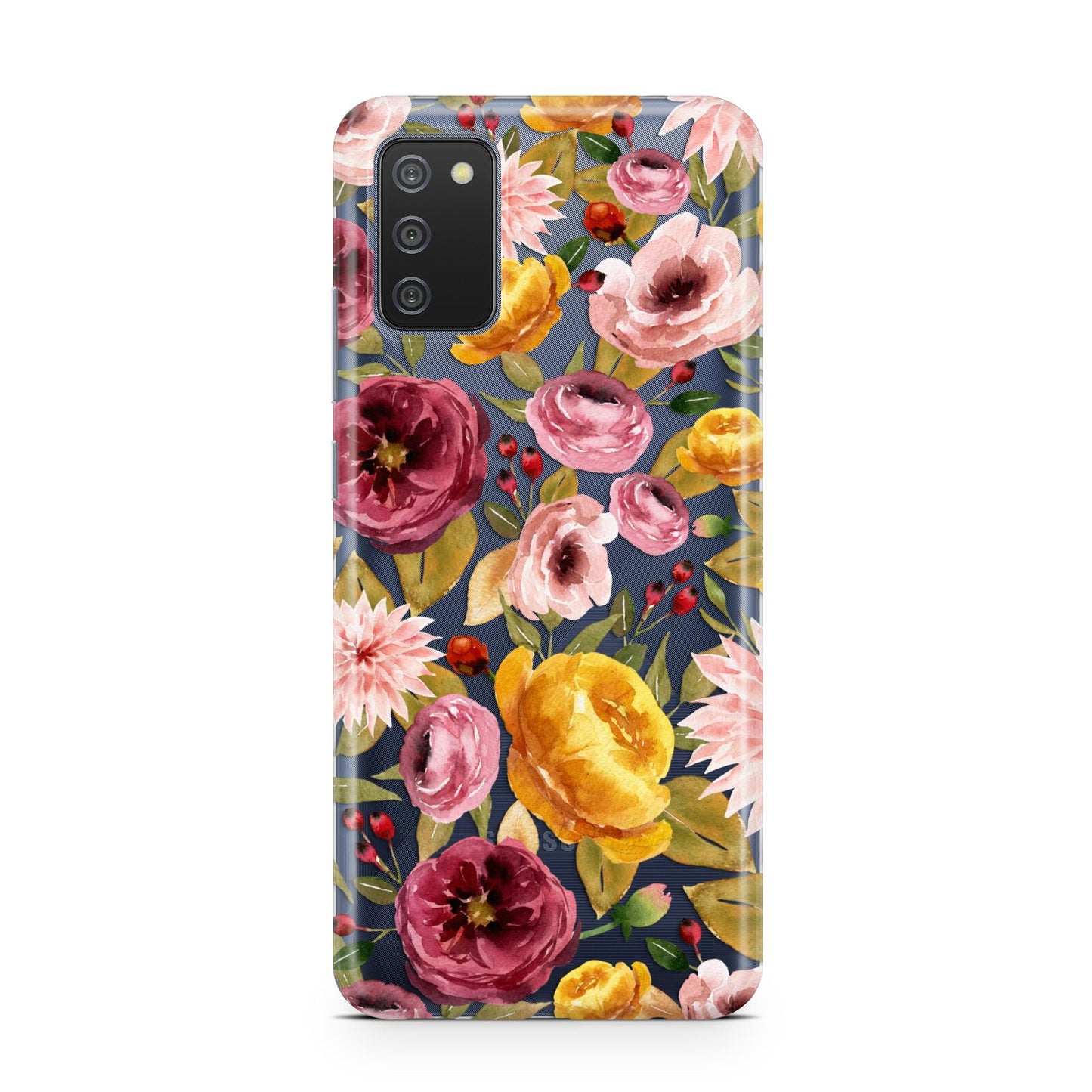 Pink and Mustard Floral Samsung A02s Case