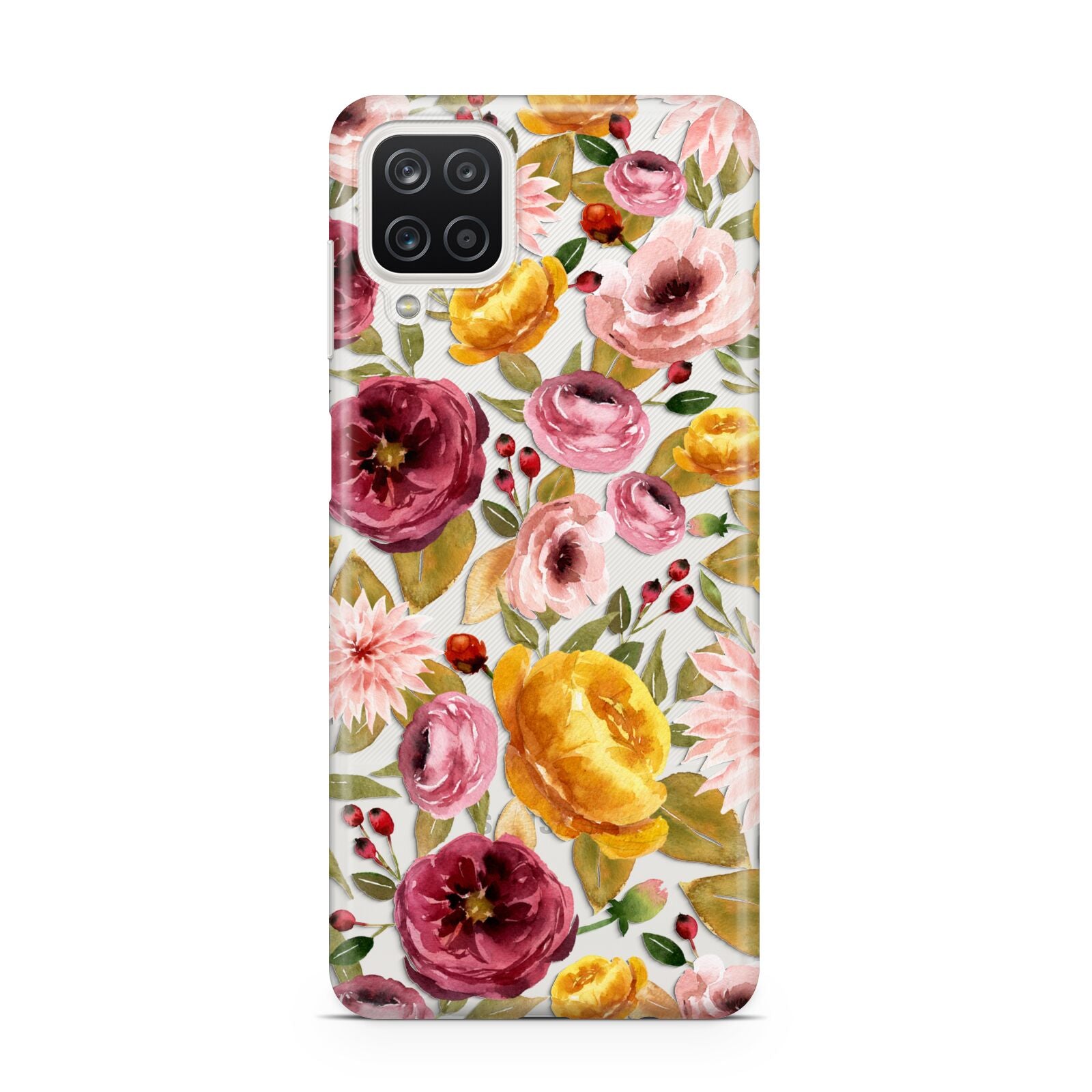 Pink and Mustard Floral Samsung A12 Case