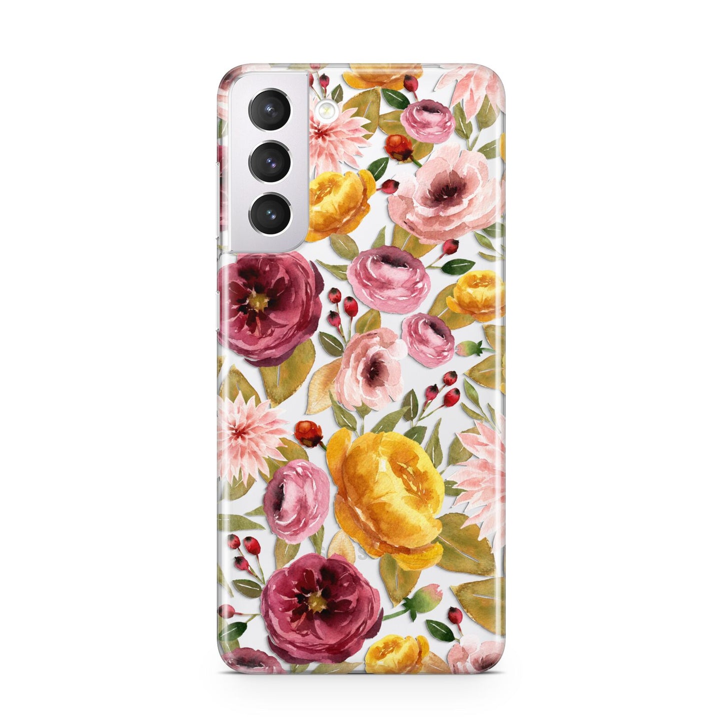 Pink and Mustard Floral Samsung S21 Case