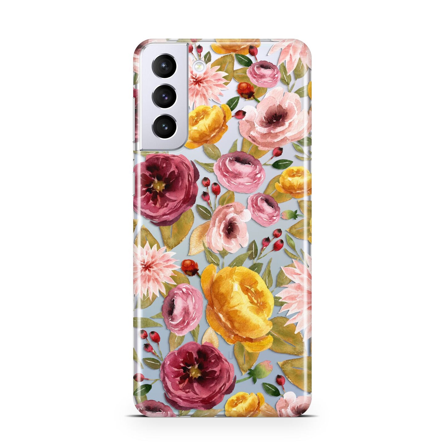 Pink and Mustard Floral Samsung S21 Plus Case