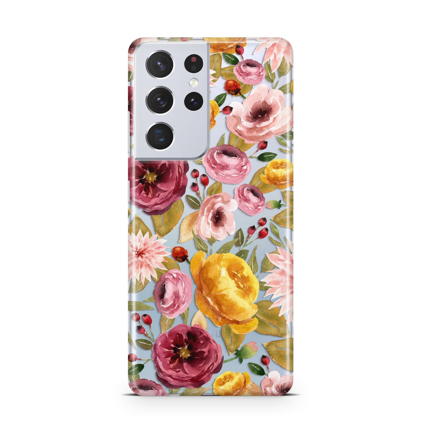 Pink and Mustard Floral Samsung S21 Ultra Case