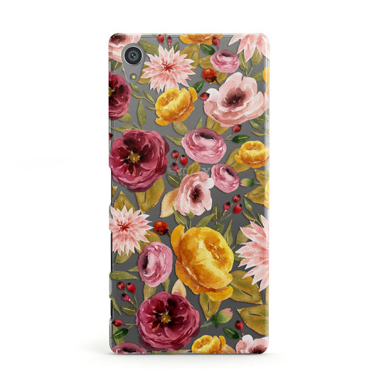 Pink and Mustard Floral Sony Xperia Case