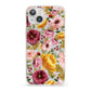 Pink and Mustard Floral iPhone 13 Clear Bumper Case