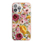 Pink and Mustard Floral iPhone 13 Pro Max TPU Impact Case with Pink Edges