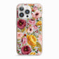 Pink and Mustard Floral iPhone 13 Pro TPU Impact Case with Pink Edges