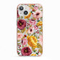 Pink and Mustard Floral iPhone 13 TPU Impact Case with Pink Edges