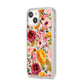 Pink and Mustard Floral iPhone 14 Clear Tough Case Starlight Angled Image