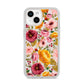 Pink and Mustard Floral iPhone 14 Clear Tough Case Starlight