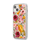 Pink and Mustard Floral iPhone 14 Plus Clear Tough Case Starlight Angled Image