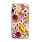 Pink and Mustard Floral iPhone 8 Bumper Case on Silver iPhone