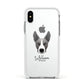 Pitsky Personalised Apple iPhone Xs Impact Case White Edge on Silver Phone