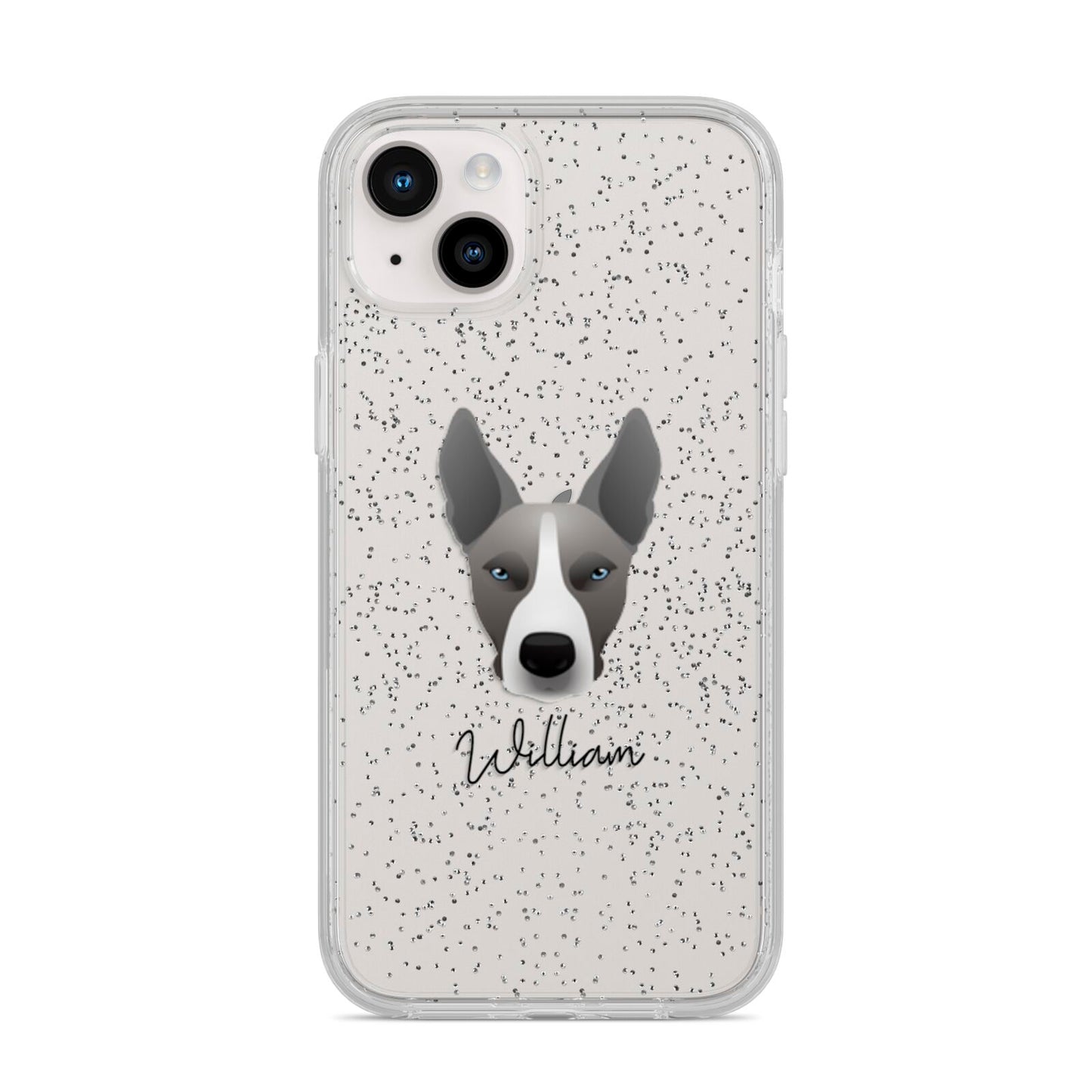 Pitsky Personalised iPhone 14 Plus Glitter Tough Case Starlight