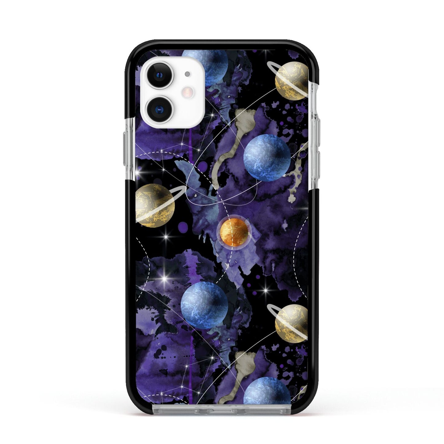 Planet Apple iPhone 11 in White with Black Impact Case