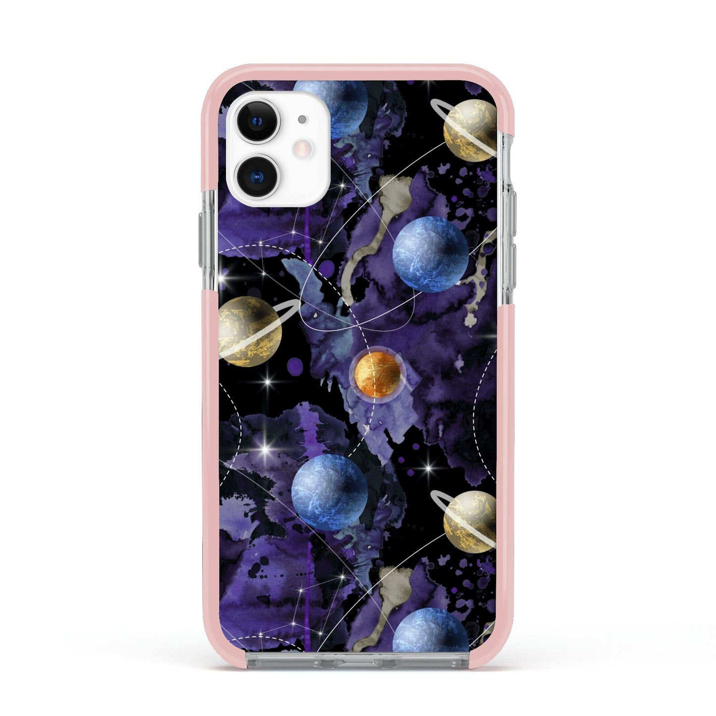 Planet Apple iPhone 11 in White with Pink Impact Case