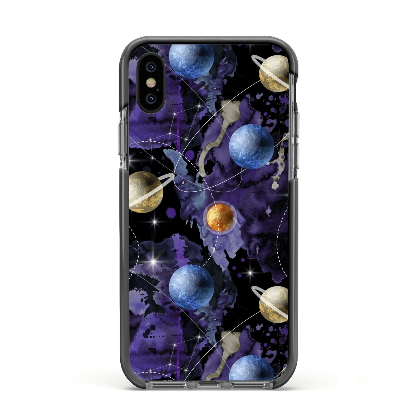 Planet Apple iPhone Xs Impact Case Black Edge on Black Phone