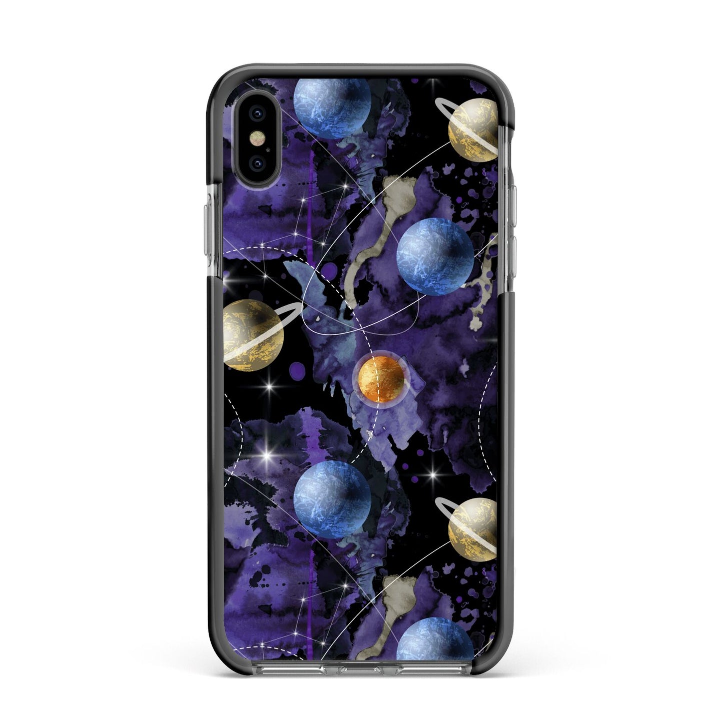 Planet Apple iPhone Xs Max Impact Case Black Edge on Black Phone