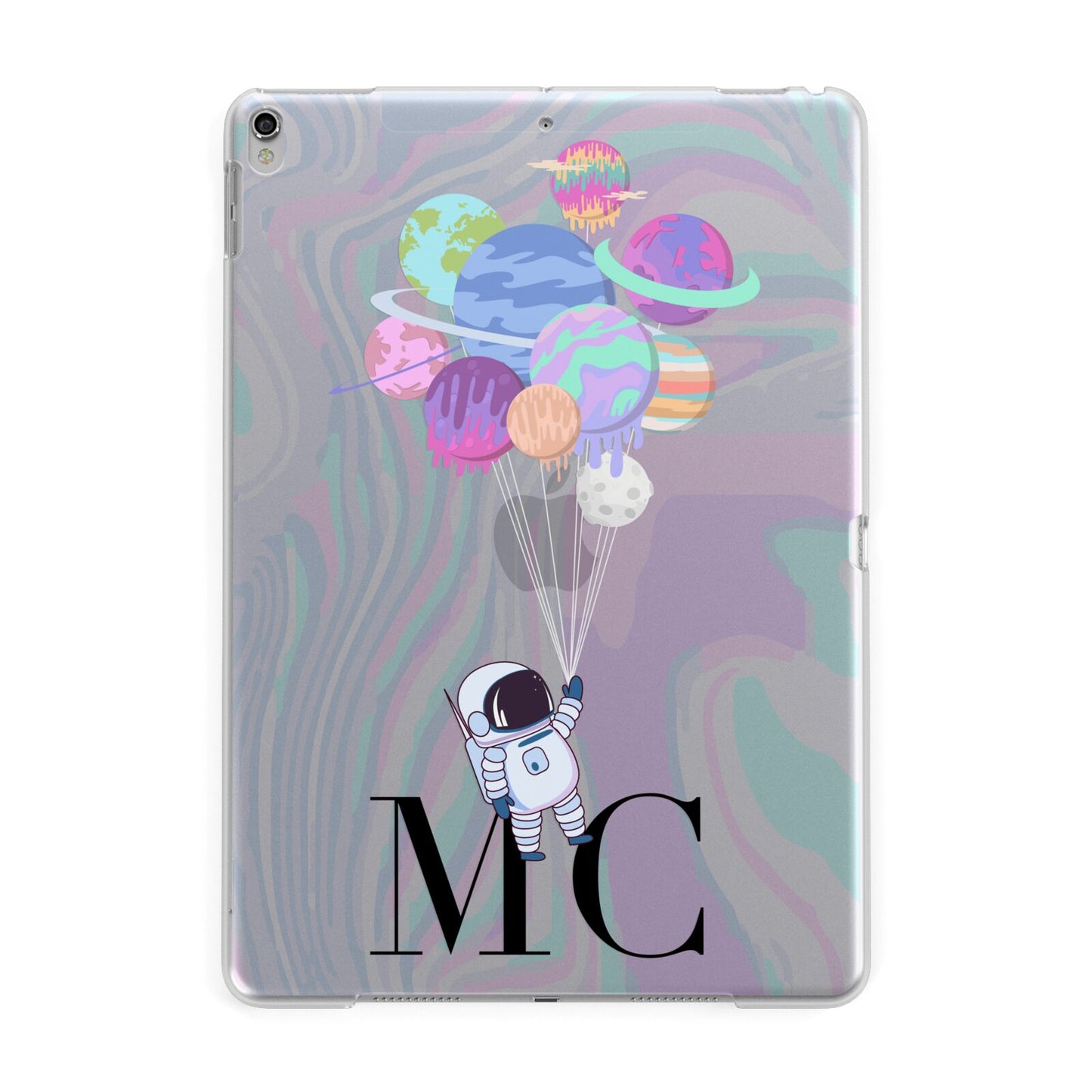 Planet Balloons with Initials Apple iPad Silver Case