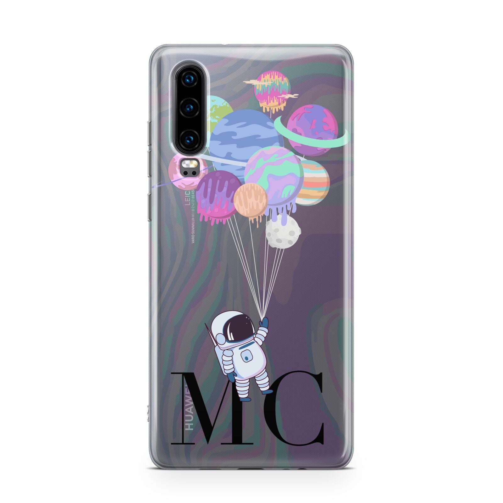 Planet Balloons with Initials Huawei P30 Phone Case