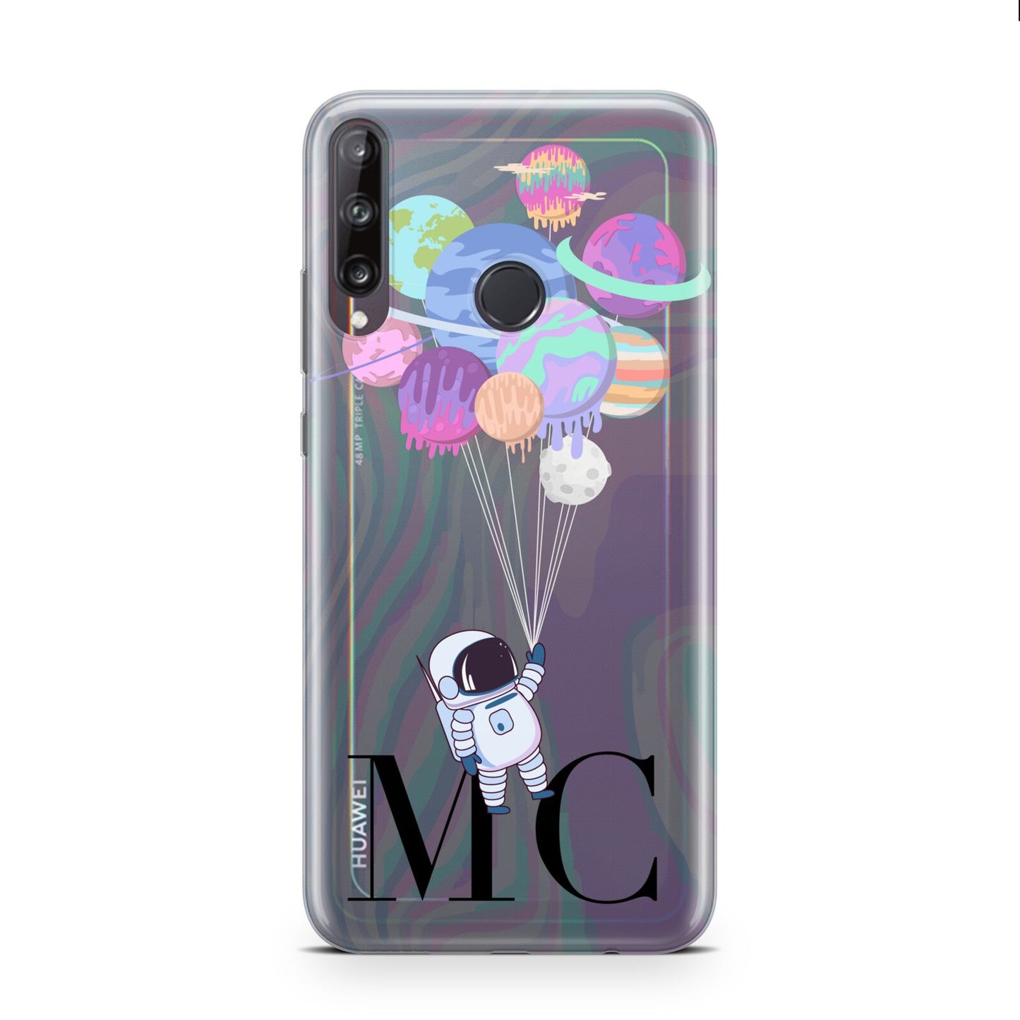 Planet Balloons with Initials Huawei P40 Lite E Phone Case