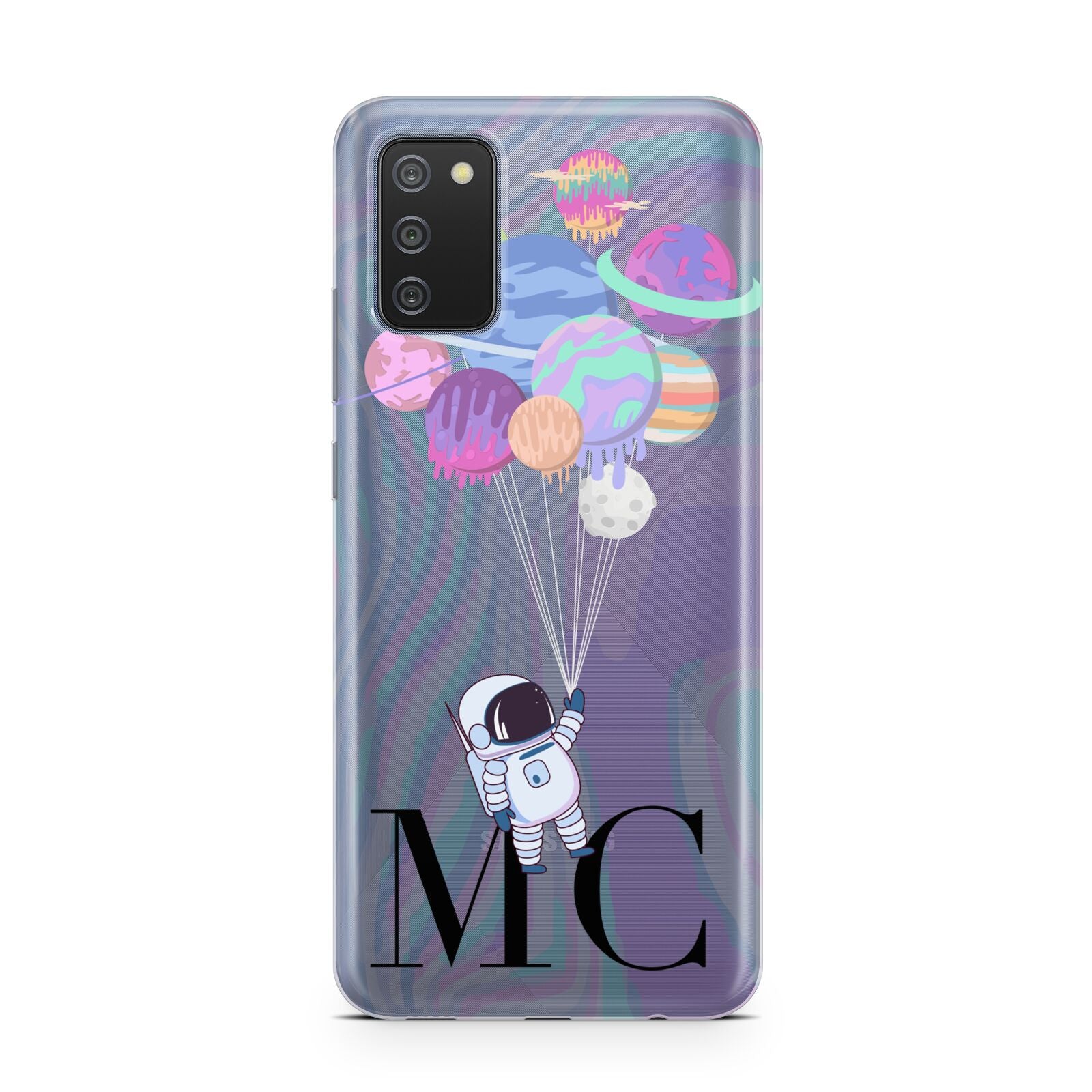 Planet Balloons with Initials Samsung A02s Case