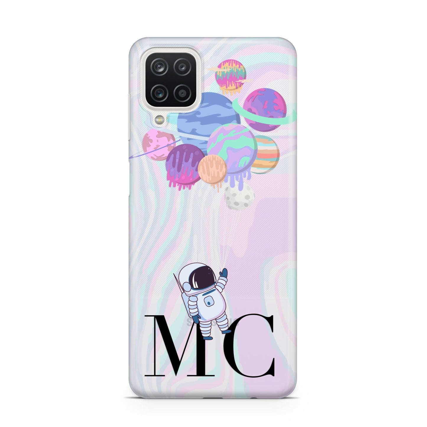 Planet Balloons with Initials Samsung A12 Case