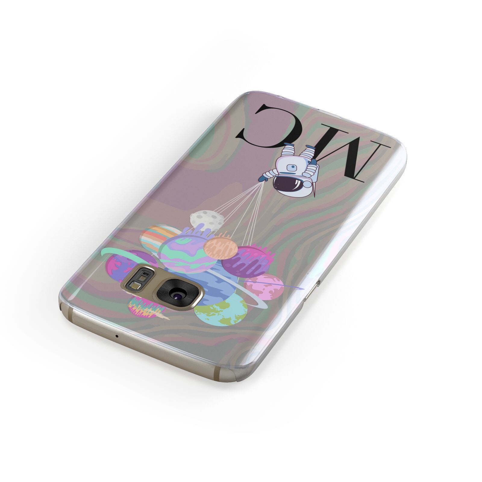 Planet Balloons with Initials Samsung Galaxy Case Front Close Up