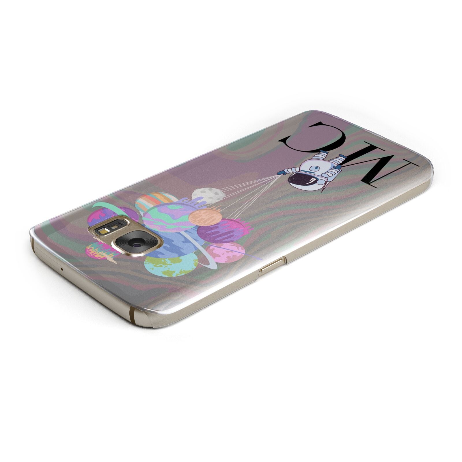 Planet Balloons with Initials Samsung Galaxy Case Top Cutout