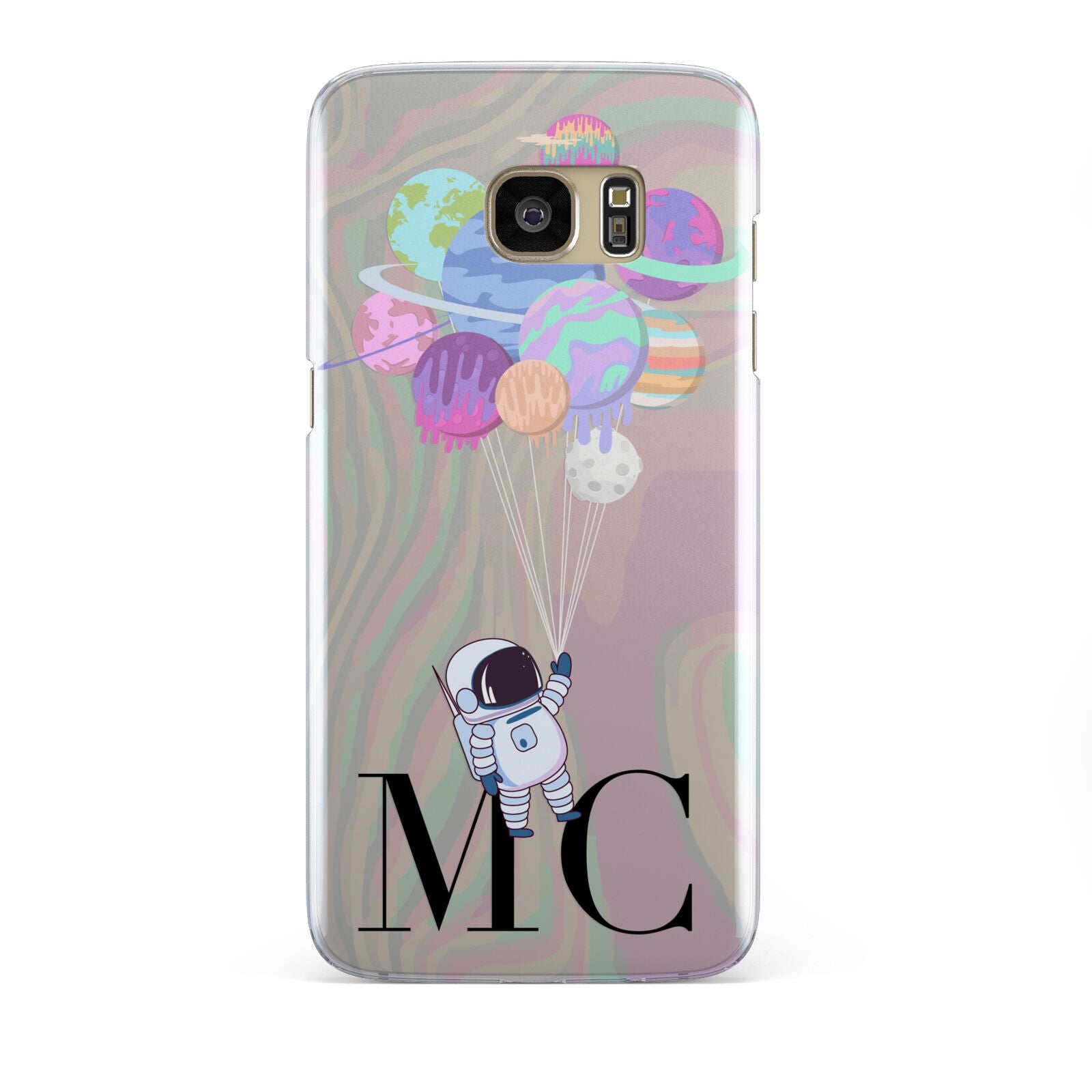 Planet Balloons with Initials Samsung Galaxy S7 Edge Case