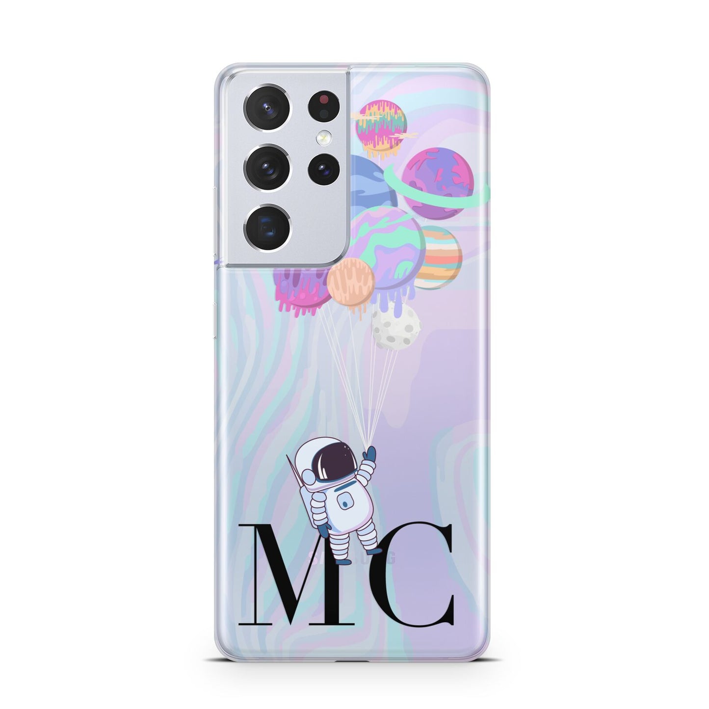 Planet Balloons with Initials Samsung S21 Ultra Case