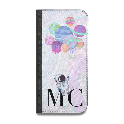 Planet Balloons with Initials Vegan Leather Flip iPhone Case