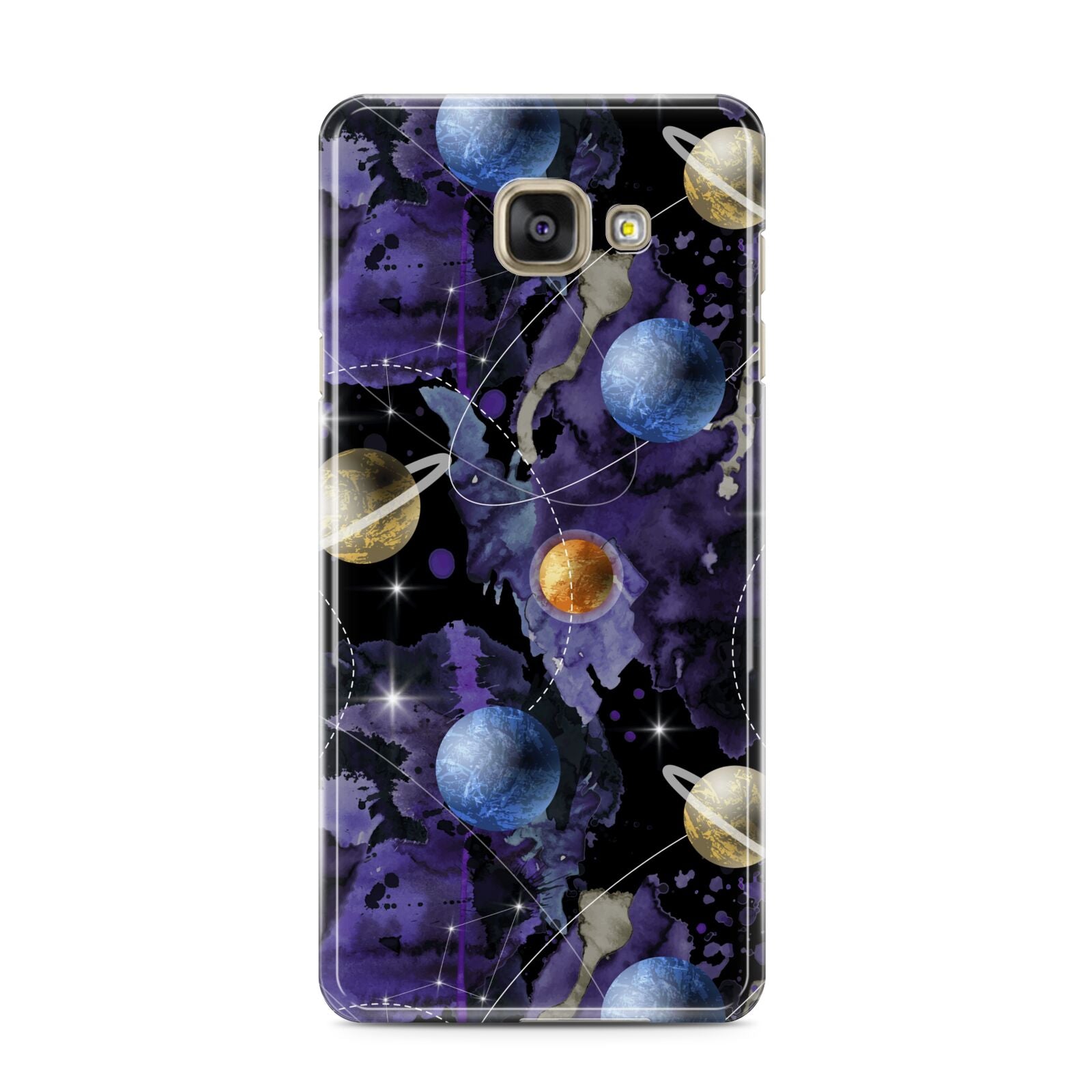 Planet Samsung Galaxy A3 2016 Case on gold phone