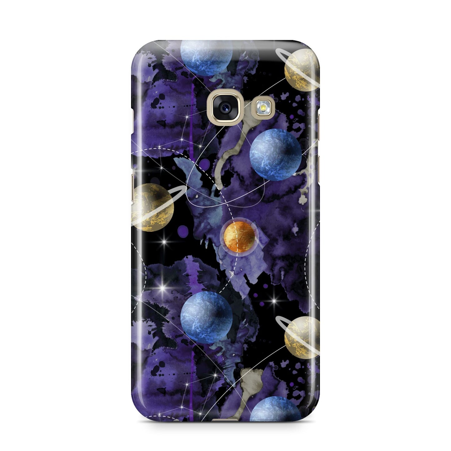 Planet Samsung Galaxy A3 2017 Case on gold phone