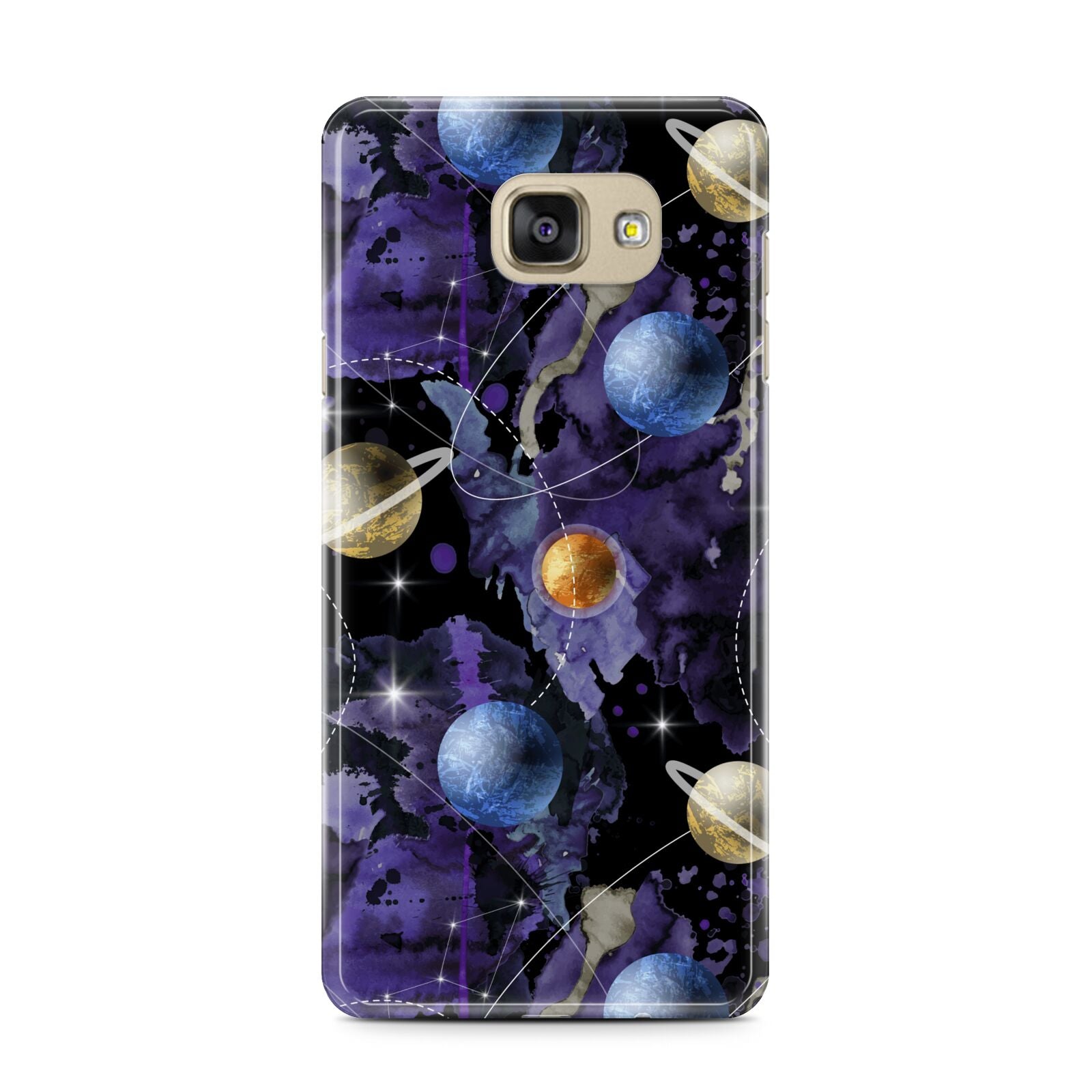 Planet Samsung Galaxy A7 2016 Case on gold phone