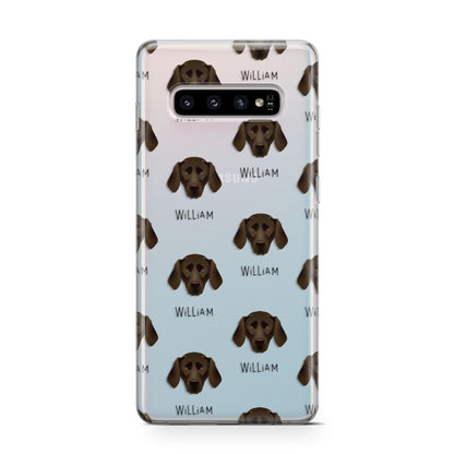 Plott Hound Icon with Name Samsung Galaxy S10 Case