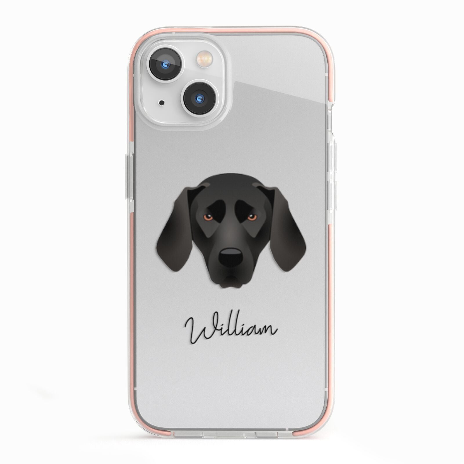 Plott Hound Personalised iPhone 13 TPU Impact Case with Pink Edges