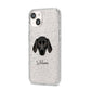 Plott Hound Personalised iPhone 14 Glitter Tough Case Starlight Angled Image