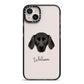 Plott Hound Personalised iPhone 14 Plus Black Impact Case on Silver phone