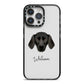 Plott Hound Personalised iPhone 14 Pro Max Black Impact Case on Silver phone