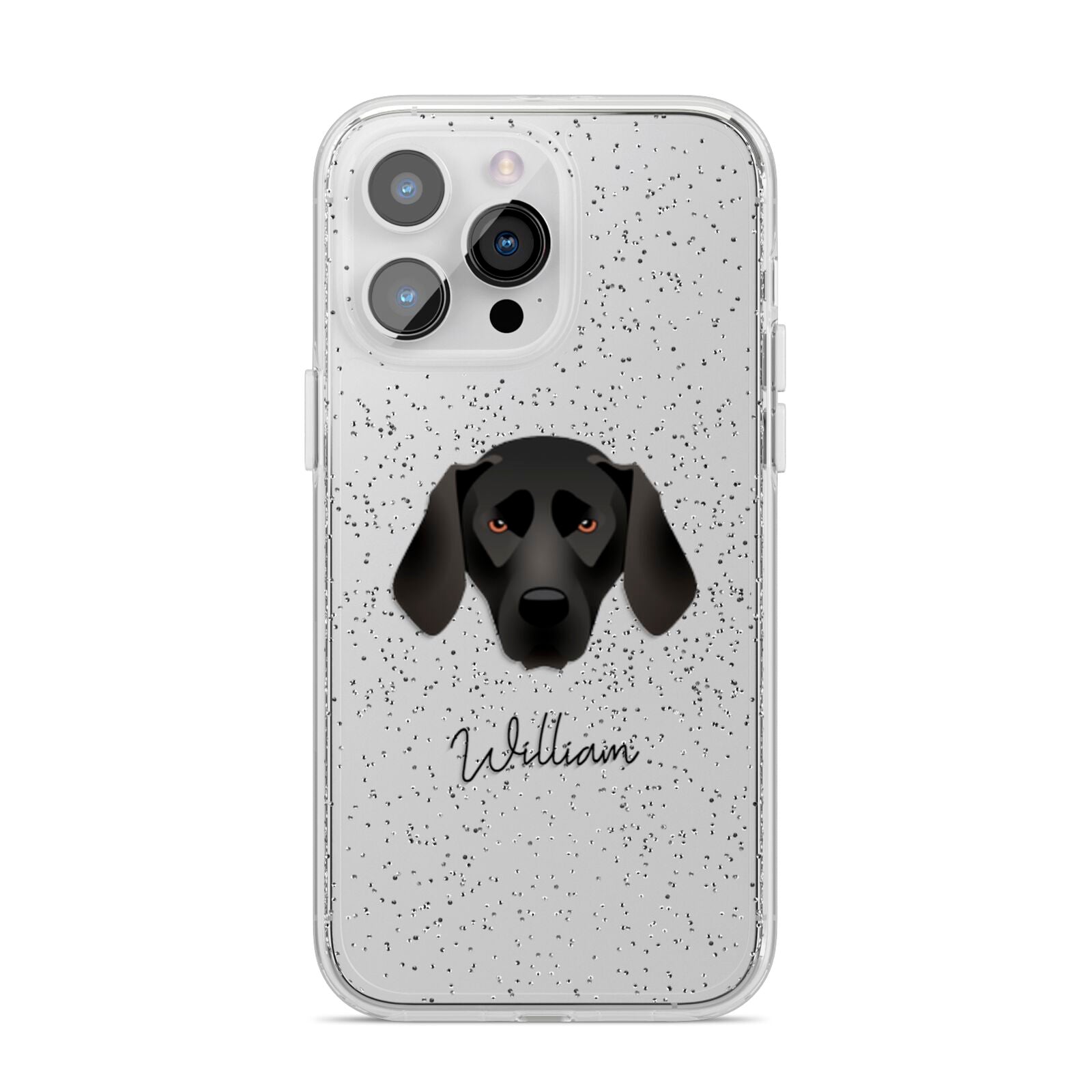 Plott Hound Personalised iPhone 14 Pro Max Glitter Tough Case Silver