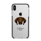 Pointer Personalised Apple iPhone Xs Max Impact Case Black Edge on Silver Phone