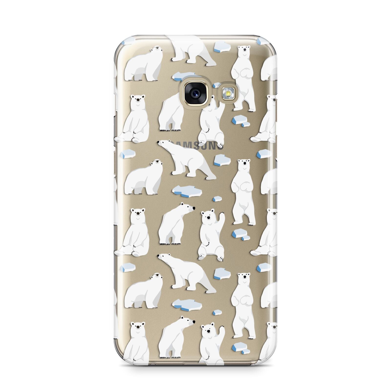 Polar Bear Samsung Galaxy A3 2017 Case on gold phone